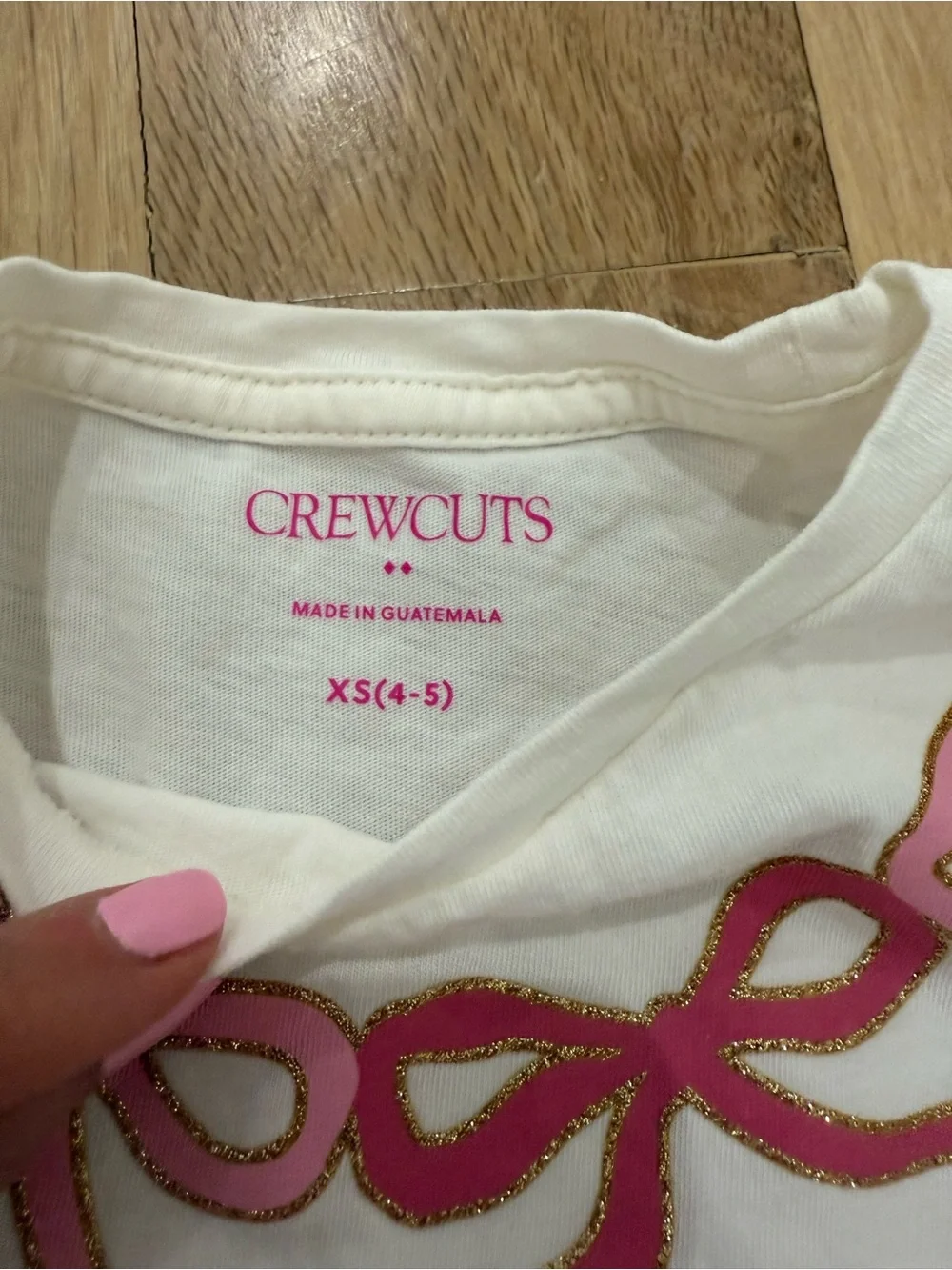 Crew cuts j crew girls ' White Long-Sleeve Top & Pink Velvet Leggings set